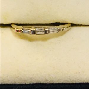 14k Solid White Gold & 3 Baguette Diamonds 💎 Ring